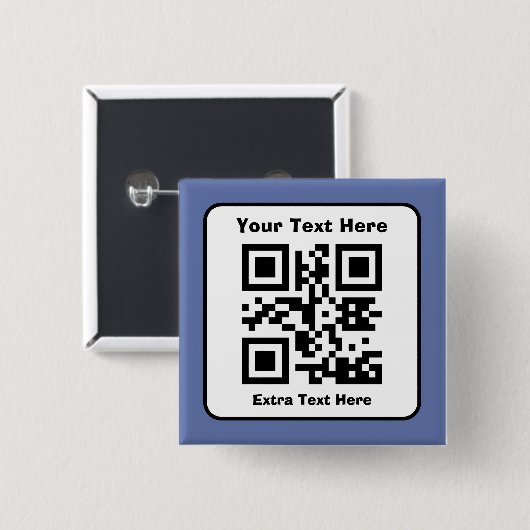 Scannbare QR-Code-Vorlage mit editierbarem Text Button (Vorne & Hinten)
