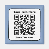 Scannbare QR-Code-Vorlage mit editierbarem Text Magnet (Vorne)