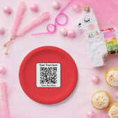 Scannbare QR-Code-Vorlage mit editierbarem Text Pappteller (Party)