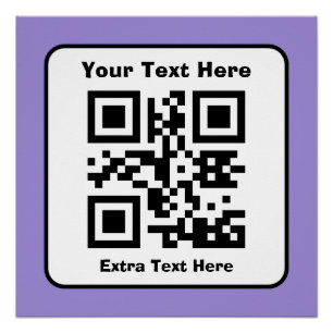 Scannbare QR-Code-Vorlage mit editierbarem Text Poster