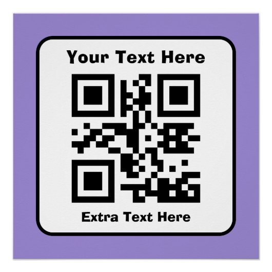 Scannbare QR-Code-Vorlage mit editierbarem Text Poster (Vorderseite)