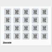 Scannbare QR-Code-Vorlage mit editierbarem Text Quadratischer Aufkleber (Blatt)