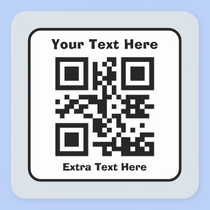 Scannbare QR-Code-Vorlage mit editierbarem Text Quadratischer Aufkleber