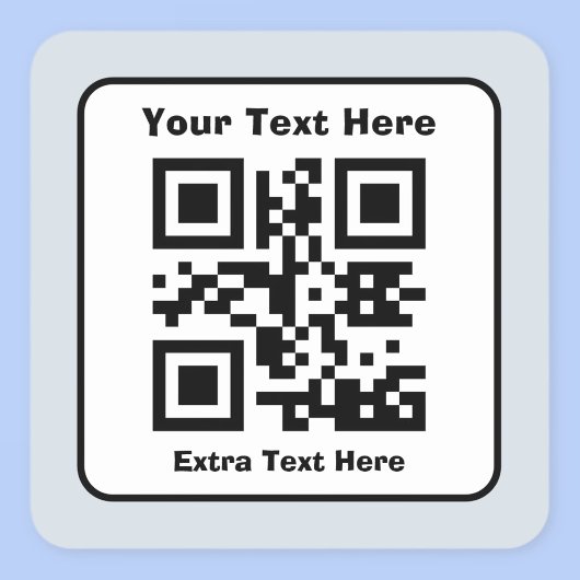 Scannbare QR-Code-Vorlage mit editierbarem Text Quadratischer Aufkleber