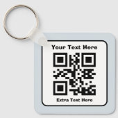 Scannbare QR-Code-Vorlage mit editierbarem Text Schlüsselanhänger (Vorderseite)