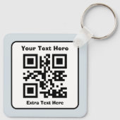 Scannbare QR-Code-Vorlage mit editierbarem Text Schlüsselanhänger (Rückseite)