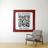 Scannbare QR-Code-Vorlage mit editierbarem Text Wandteppich (Beispiel)