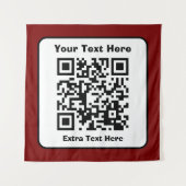 Scannbare QR-Code-Vorlage mit editierbarem Text Wandteppich (Vorderseite)