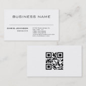 Scannbarer QR-Code auf der Rückseite Modernes Schl Visitenkarte (Vorne/Hinten)
