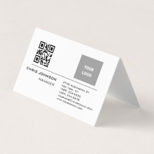 Scannbarer QR-Code auf der Vorderseite Modern Schl Visitenkarten