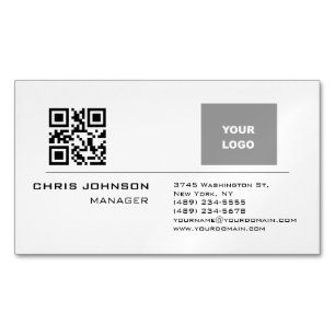 Scannbarer QR-Code auf der Vorderseite Modernes Sc Magnetische Visitenkarte