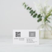 Scannbarer QR-Code auf der Vorderseite Modernes Sc Visitenkarte (Stehend Vorderseite)