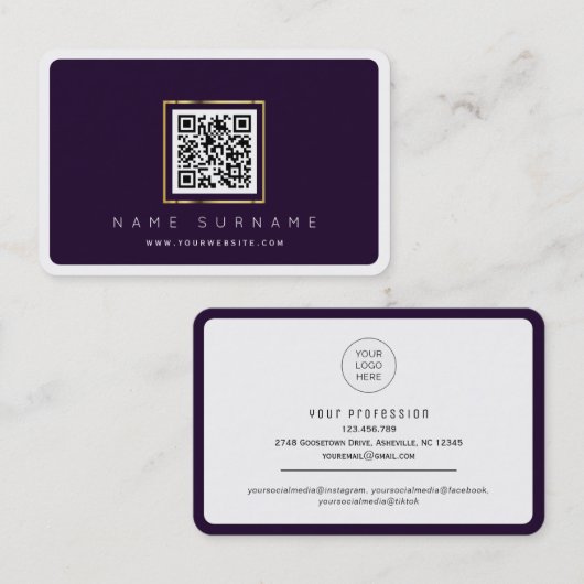 Scannbarer QR-Code beruflich oder persönliches Net Visitenkarte (Vorne/Hinten)