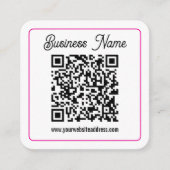 Scannbarer QR-Code mit kursiver Handschrift Begleitkarte (Vorderseite)