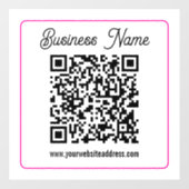 Scannbarer QR-Code mit kursiver Handschrift Fensteraufkleber (Blatt)