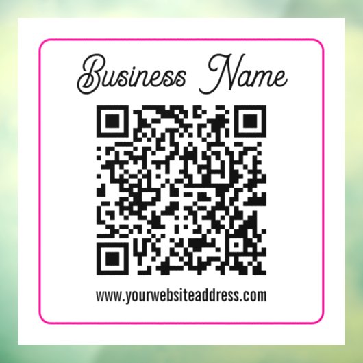 Scannbarer QR-Code mit kursiver Handschrift Fensteraufkleber (Blatt 3)