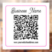Scannbarer QR-Code mit kursiver Handschrift Fensteraufkleber (Blatt 2)