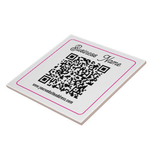Scannbarer QR-Code mit kursiver Handschrift Fliese