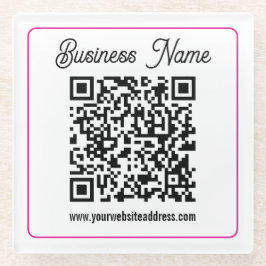 Scannbarer QR-Code mit kursiver Handschrift Glasuntersetzer