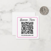 Scannbarer QR-Code mit kursiver Handschrift Mitteilungskarte (Vorderseite/Rückseite Beispiel)