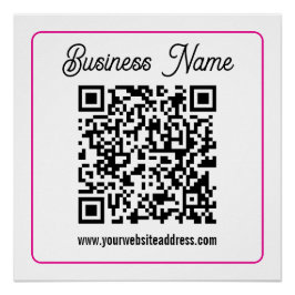 Scannbarer QR-Code mit kursiver Handschrift Poster