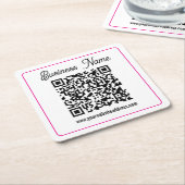 Scannbarer QR-Code mit kursiver Handschrift Rechteckiger Pappuntersetzer (angewinkelt)