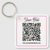 Scannbarer QR-Code mit kursiver Handschrift Schlüsselanhänger (Vorderseite)