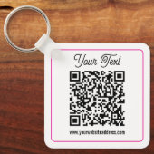 Scannbarer QR-Code mit kursiver Handschrift Schlüsselanhänger (Vorderseite)