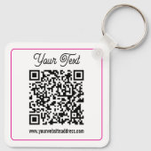 Scannbarer QR-Code mit kursiver Handschrift Schlüsselanhänger (Rückseite)