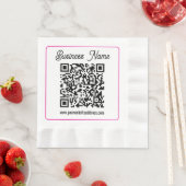 Scannbarer QR-Code mit kursiver Handschrift Serviette (Beispiel)