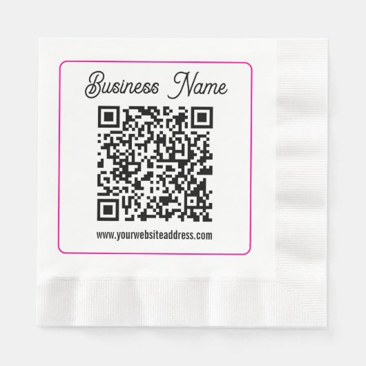 Scannbarer QR-Code mit kursiver Handschrift Serviette (Vorderseite)