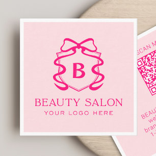 Scannbarer QR-Code Moderne Blush-Pink-Schönheitssa Quadratische Visitenkarte