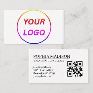 Scannbares QR-Code-Logo Minimalist White Business Visitenkarte