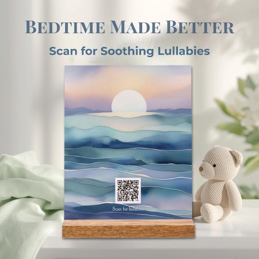 Scannbares Wiegenlied QR-Code Kinderzimmer Kunst Acrylschild