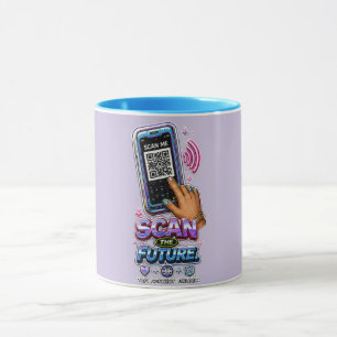 Scanne die Zukunft – Futuristische Cyber-Tech-Glit Tasse