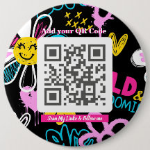 Scanne Mich QR-Code-Button – Farbige & Lustige Ges