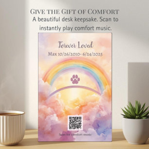 Scanne um das Pet Sympathy Plaque Rainbow Bridge Fotoplatte