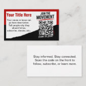 Scanne, um der Bewegung QR-Code Designvorlage beiz Visitenkarte (Vorne/Hinten)