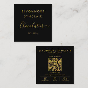Scanne zum Bestellen QR-Code Quadratische Visitenkarte