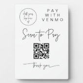 Scannen QR-Code-Zeichen Hochzeit Bar Valet Busines Fotoplatte (Vorderseite)