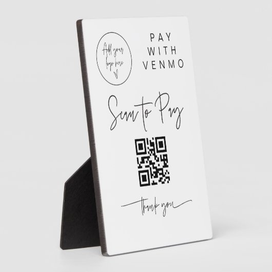 Scannen QR-Code-Zeichen Hochzeit Bar Valet Busines Fotoplatte (Seite)