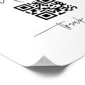 Scannen QR-Code-Zeichen Hochzeit Bar Valet Busines Poster (Ecke)
