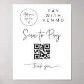 Scannen QR-Code-Zeichen Hochzeit Bar Valet Busines Poster (Vorne)