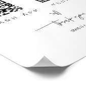 Scannen QR-Code-Zeichen Hochzeit Bar Valet Busines Poster (Ecke)