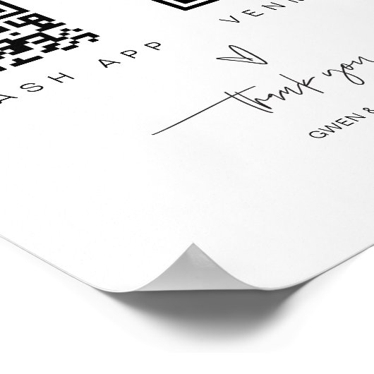 Scannen QR-Code-Zeichen Hochzeit Bar Valet Busines Poster (Ecke)