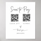 Scannen QR-Code-Zeichen Hochzeit Bar Valet Busines Poster (Vorne)