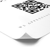 Scannen QR-Code-Zeichen Hochzeit Bar Valet Busines Poster (Ecke)