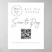 Scannen QR-Code-Zeichen Hochzeit Bar Valet Busines Poster (Vorne)