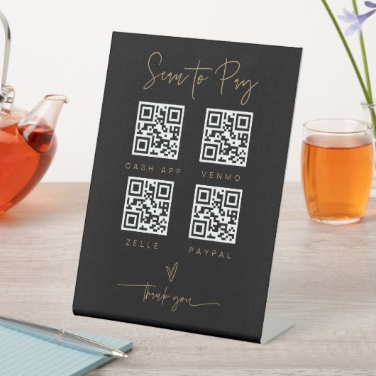 Scannen QR-Code-Zeichen Hochzeit Bar Valet Busines Sockelschild (In Situ)