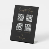 Scannen QR-Code-Zeichen Hochzeit Bar Valet Busines Sockelschild (Vorderseite)